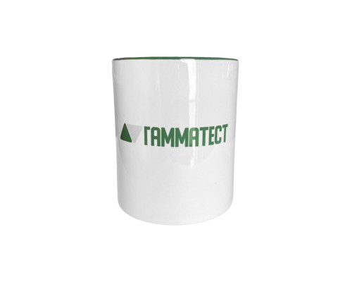 Кружка сувенирная зеленая с нанесенной надписью "Гамматест" — купить с доставкой и гарантией качества
