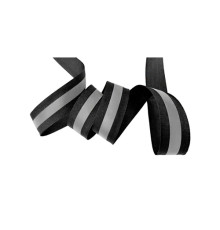 Тканная ременнная лента со вставкой из световозвращающего материала модель 15х10 мм Хорекс Авто