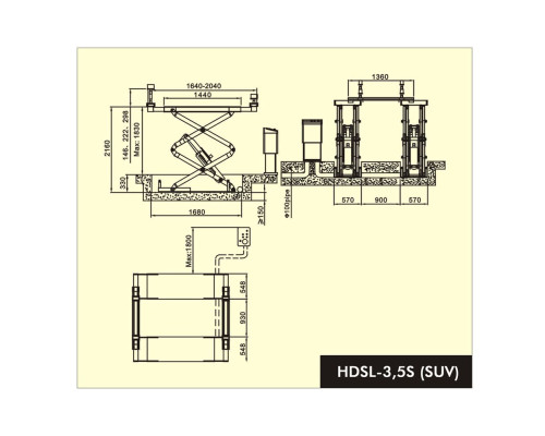 Ножничный подъёмник г/п 3.5 т Хорекс Авто HDSL-3.5S(SUV) — купить с доставкой и гарантией качества