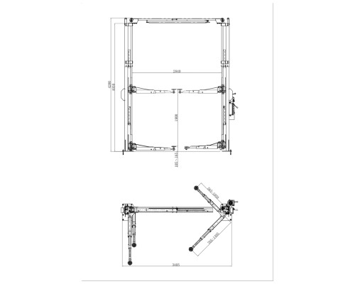 Подъёмник двухстоечный с верхней синхронизацией г/п 4.0 т  Хорекс Авто HL-4.0 DP — купить с доставкой и гарантией качества