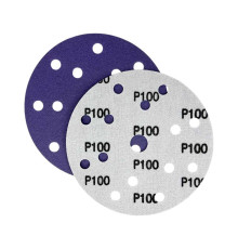 Диск шлифовальный фиолетовый D150 мм P100 Velcro (тип зерна – керамика) 15 отверстий Гамматест SL712PP100