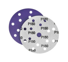 Диск шлифовальный фиолетовый D150 мм P150 Velcro (тип зерна – керамика) 15 отверстий Гамматест SL712PP150