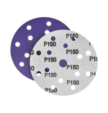Диск шлифовальный фиолетовый D150 мм P150 Velcro (тип зерна – керамика) 15 отверстий Гамматест SL712PP150