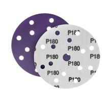 Диск шлифовальный фиолетовый D150 мм P180 Velcro (тип зерна – керамика) 15 отверстий Гамматест SL712PP180
