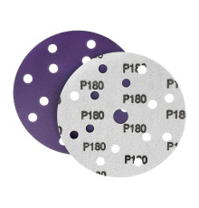 Диск шлифовальный фиолетовый D150 мм P180 Velcro (тип зерна – керамика) 15 отверстий Гамматест SL712PP180