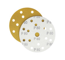 Шлифлист d150 мм 15 отверстий P80 (оксид алюминия на бумаге) Гамматест M3-255D150P80