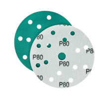 Шлифлист d150 мм 15 отверстий P80 (цирконий на пленке) Гамматест SL312GP80